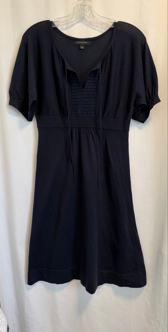 Banana Republic Navy Dress With Front Lace-XS